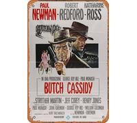 Zuhhgii Butch Cassidy and the Sundance Kid Movie Poster Retro Film Targa in latta Cafe Restaurant Home Wall Retro Club Restaurant Man Cave Gift Vintage Metal Sign 30,5 x 20,3 cm.