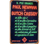 Zuhhgii Butch Cassidy and the Sundance Kid Movie Poster Retro Film Targa in latta Cafe Restaurant Home Wall Retro Club Restaurant Man Cave Gift Vintage Metal Sign 30,5 x 20,3 cm.