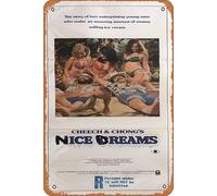 Zuhhgii Cheech & Chong's Nice Dreams 1981 Vintage Movie Poster Tin Sign, Retro of Classic Old Film Poster Metallo Targa TV Bar Wall Club Restaurant Man Cave Decorazione da parete 20 x 30 cm Targhe
