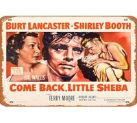 Zuhhgii Come Back, Little Sheba Movie Poster Retro Film Tin Sign Cafe Restaurant Home Wall Retro Club Restaurant Man Cave Gift Vintage Metal Sign 30,5 x 20,3 cm.