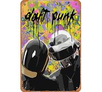 Zuhhgii Daft Punk Painting, divertente targa in metallo vintage da parete a tema anime, poster retrò in ferro, per bar, caffetteria, garage, casa, regalo di compleanno, matrimonio, 30,5 x 20,3 cm.