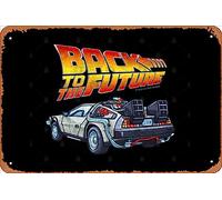 Zuhhgii DMC DeLorean - Targa in metallo retrò con scritta "Back to the Future" (lingua italiana non garantita)