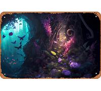 Zuhhgii Enchanted Oasis: Exploring Nature's Splendor in a Hidden Secret Garden 1 Magic and Fantasy Animali e Creature Natura e Paesaggi Targa in metallo metallo - 20,3 x 30,5 cm, stile vintage, poster