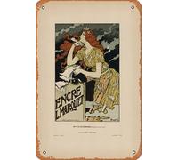 Zuhhgii Encre L. Marquet - les affiches illustrees poster del film retrò targa in latta per bar ristorante casa parete retrò club ristorante uomo grotta regalo vintage metallo 30,5 x 20,3 cm.