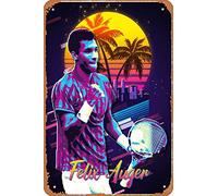 Zuhhgii Felix Auger, divertente targa in metallo vintage da parete a tema anime, poster retrò in ferro, per bar, caffetteria, garage, casa, regalo di compleanno, matrimonio, 30,5 x 20,3 cm.