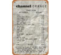 Zuhhgii Frank Ocean Channel Orange Receipt poster retrò metallo latta segno decorazione da parete divertente vintage latta segno arte decorazione da parete placca poster per musica bar ristorante