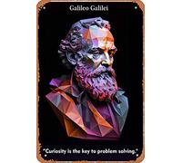 Zuhhgii Galileo Galilei Citazioni Divertente Vintage Tin Sign Wall Anime Cartoon Poster Retro Ferro Pittura Targa in Metallo per Bar Cafe Garage Casa Regalo Compleanno Matrimonio 30,5 x 20,3 cm.