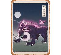 Zuhhgii Ganon Japanese Block Print Breath Of The Wild Game Poster Anime Game Art Deco Tin Sign - 20,3 x 30,5 cm