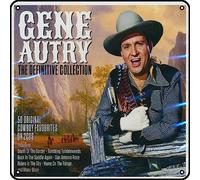 Zuhhgii Gene Autry - The Definitive Collection, cartello in metallo vintage con musica rock da parete, decorazione da parete per uomo, per palestra, piscina, bar, bagno, cortile, garage, pub, poster