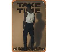 Zuhhgii Giveon Take Time Yellow Tracklist Poster retrò Targa in metallo divertente vintage targa decorativa da parete poster per musica caffetteria bar ristorante supermercato negozio film idea regalo