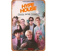 Zuhhgii Hype House (Chase Hudson, Nikita Dragun) TV Show Poster Targa in metallo con film cinema teatro 20,3 x 30,5 cm - Targa in metallo vintage con musica cinematografica per casa, bar, pub, garage