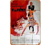 Zuhhgii In Like Flint Movie Poster Retro Film Targa in latta Cafe Restaurant Home Wall Retro Club Restaurant Man Cave Gift Vintage Metal Sign 30,5 x 20,3 cm.