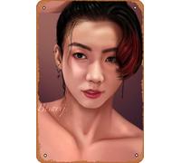 Zuhhgii JungKook - Poster in metallo retrò con Jeon, divertente, vintage, decorazione da parete, per caffè, bar, ristorante, supermercato, negozio, film, idea regalo, 20 x 30 cm
