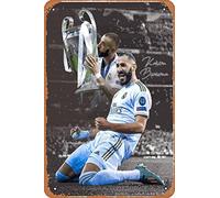 Zuhhgii Karim Benzema, divertente targa in metallo vintage da parete a tema anime, poster retrò in ferro, per bar, caffetteria, garage, casa, regalo di compleanno, matrimonio, 30,5 x 20,3 cm.