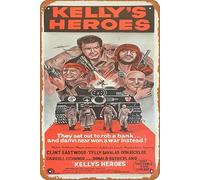 Zuhhgii Kelly's Heroes 1970's Vintage Movie Poster Targa in latta, Retro of Classic Old Film Poster Targa in metallo TV Bar Wall Club Restaurant Man Cave Decorazione da parete 20 x 30 cm Targhe retrò.