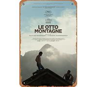 Zuhhgii Le Otto Montagne (Luca Marinelli, Alessandro Borghi) Poster Film Film Cinema Teatro 20 x 30 cm - Vintage Film Musica Metallo Targa per Casa Bar Pub Decorazione Regali