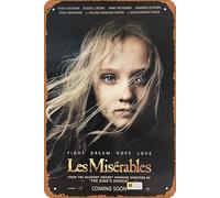 Zuhhgii Les Miserables 2012 Vintage Movie Poster Vintage Tin Sign,Retro of Classic Old Film Poster Metallo Targa TV Bar Karaoke Man Cave Wall Decor 20 x 30,5 cm