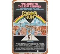 Zuhhgii Logan's Run 1976 Vintage Movie Poster Vintage Tin Sign,Retro of Classic Old Film Poster Metallo Targa TV Bar Karaoke Man Grotta Decorazione da parete 20 x 30 cm.