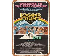 Zuhhgii Logan's Run 1976 Vintage Movie Poster Vintage Tin Sign,Retro of Classic Old Film Poster Metallo Targa TV Bar Karaoke Man Grotta Decorazione da parete 20 x 30 cm.
