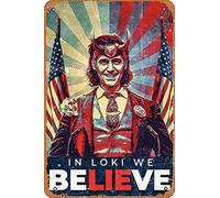 Zuhhgii Loki For President Poster retrò Targa in metallo divertente vintage targa decorativa da parete poster per musica caffetteria bar ristorante supermercato negozio film idea regalo 20,3 x 30,5 cm