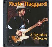 Zuhhgii Merle Haggard - A Legendary Performer Targa in metallo vintage Rock Music Decorazione da parete Man Cave Targa in latta Palestra Piscina Bar Bagno Cortile Garage Pub Targa Poster Wall Art Sign