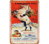 Zuhhgii Miracle Of The White Stallions 1963 Vintage Movie Poster Vintage Tin Sign, Retro of Classic Old Film Poster Targa in metallo TV Bar Karaoke Man Cave Wall Decor 20x30 cm.