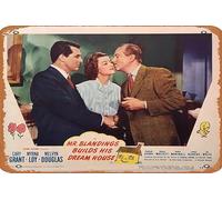 Zuhhgii Mr Blandings Builds His Dream House 1948 Vintage Movie Poster Vintage Tin Sign,Retro of Classic Old Film Poster Metallo Targa TV Bar Karaoke Man Cave Wall Decor 20,3 x 30,5 cm.