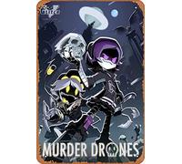 Zuhhgii Murder Drones (serie TV 2021-) Targa in metallo retrò per Garden Club Outdoor Indoor Home Wall Art Poster in metallo vintage 20,3 x 30,5 cm