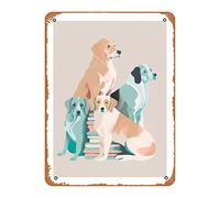 Zuhhgii Poster con stampa artistica con cani e libri, 20,3 x 30,5 cm, in metallo vintage, per casa, bar, pub, garage, decorazione regalo