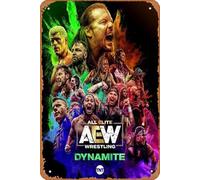 Zuhhgii Poster da parete in metallo con scritta in lingua inglese "All Elite Wrestling: Dynamite", poster di celebrità, poster per film TV, regalo retrò, karaoke, bar, bar, bar, decorazioni artistiche
