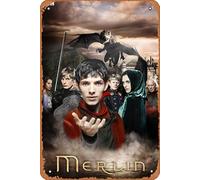 Zuhhgii Poster da parete in metallo Merlin Celebrity Poster TV Movie Poster retrò regalo karaoke uomo grotta bar bar bar decorazione vintage decorazioni artistiche cartelli in metallo 8 x 12