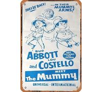 Zuhhgii Poster del film "ABBOTT and Costello Meet the Mummi" 60sr Daybill Lou Costello Bud Abbott Movie Poster, targa in metallo in stile vintage, classico poster da parete per bar, ristorante uomo