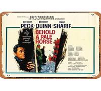 Zuhhgii Poster del film "Behold a Pale Horse", targa in latta retrò per bar, ristorante, casa, parete retrò, club, ristorante, grotta, regalo, targa in metallo vintage, 30,5 x 20,3 cm.
