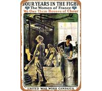 Zuhhgii Poster del film "Four Years in The Fight", targa in latta retrò per bar, ristorante, casa, parete retrò, club, ristorante, grotta, regalo, targa in metallo vintage, 30,5 x 20,3 cm.