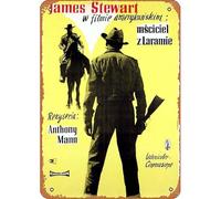 Zuhhgii Poster del film "Man from Laramie,The,Polish Movie Poster Retro Tin Sign 20,3 x 30,5 cm, poster artistico classico televisivo poster musicale, per negozi, karaoke, pub, club, regalo, placca