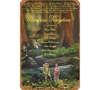 Zuhhgii Poster del film Moonrise Kingdom, poster vintage del film in metallo, decorazione artistica da parete, poster musicale per bar, pub, caffetteria, cucina, bagno, karaoke, targa in metallo