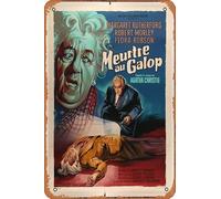Zuhhgii Poster del film Murder At The Gallop, targa in latta retrò per bar, ristorante, casa, parete retrò, club, ristorante, grotta, regalo, targa in metallo vintage, 30,5 x 20,3 cm.