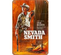 Zuhhgii Poster del film Nevada Smith, targa in latta retrò per bar, ristorante, casa, parete retrò, club, ristorante, grotta, regalo, targa in metallo vintage, 30,5 x 20,3 cm.