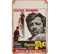 Zuhhgii Poster del film Pierrot Le Fou in latta retrò per bar, ristorante, casa, parete retrò, club, ristorante, grotta, regalo, targa in metallo vintage, 30,5 x 20,3 cm.