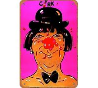 Zuhhgii Poster del film retrò con clown con derby e papillon, targa in latta per bar, ristorante, casa, parete retrò, club, ristorante, uomo, grotta, regalo, targa in metallo vintage, 30,5 x 20,3 cm.