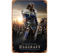 Zuhhgii Poster del film Warcraft, poster vintage del film in latta, decorazione da parete classica da parete, poster musicale per bar, pub, caffetteria, cucina, bagno, karaoke, cartello in metallo
