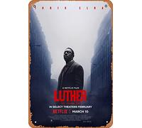 Zuhhgii Poster in latta con Luther The Fallen Sun (Idris Elba, John Luther), in metallo, stile vintage, per casa, bar, pub, garage, decorazione, idea regalo