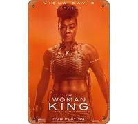 Zuhhgii Poster in latta con scritta "The Woman King (Viola Davis, Nanisca), in metallo, stile vintage, per casa, bar, pub, garage, decorazione, idea regalo