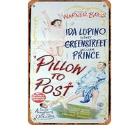 Zuhhgii Poster in metallo originale del film "Pillow to post" di Brian Donlevy, Sydney, Greenstreet, Ida Lupino, 20,3 x 30,5 cm, poster classico per film e televisione, poster vintage in metallo da
