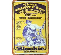 Zuhhgii Poster originale del film Blackie the Pirate, Terence Hill, Bud Spencer, in metallo, stile vintage, classico, decorazione da parete per bar, ristorante, grotta