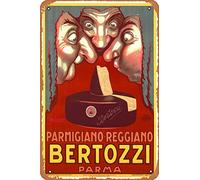 Zuhhgii Poster pubblicitario vintage in latta con Bertozzi Parmigiano Reggiano, decorazione da parete, per bar, ristorante, casa, caffè, bagno, garage, ufficio, 20 x 30 cm
