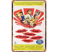 Zuhhgii Poster retrò classico del film "Kiss the Girls And Make Them Die Daybill" del 1966 Michael Connors, in metallo, decorazione da parete, stile vintage, per karaoke, bar, pub, cucina
