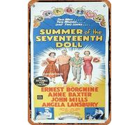 Zuhhgii Poster retrò classico del film Summer of the Sventeenth DOLL, poster originale del film Ernest Borgnine Vintage Metal Tin Sign Old TV Film poster regalo karaoke bar pub club decorativo parete