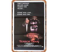 Zuhhgii Poster retrò classico del film Terror Train Daybill, poster del film Jamie Lee Curtis David Copperfield, targa vintage in metallo con scritta in lingua inglese "Old TV", idea regalo per
