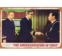 Zuhhgii Poster retrò classico del film "The Americanization of Emily" Lobby Card 5 James Garner Julie Andrews Melvyn Douglas, targa in metallo vintage per TV cinematografica, idea regalo per karaoke